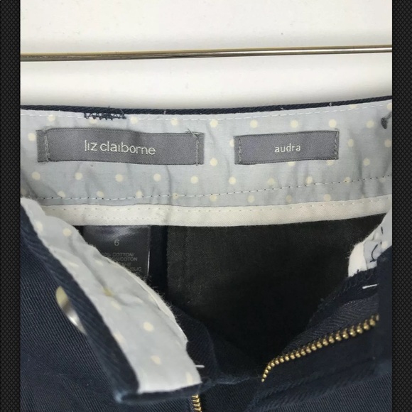 🚩Liz Claiborne Shorts Audra Navy Cotton Sz 6 - Picture 3 of 4